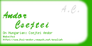 andor csejtei business card